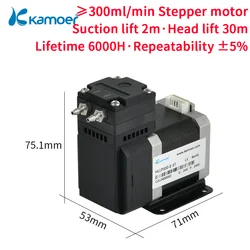 Kamoer 300 ml/min HLLP300 pompa per liquidi a membrana 24V motore passo-passo 6000H pressione del liquido 0.3Mpa con connettori metallici per laboratorio