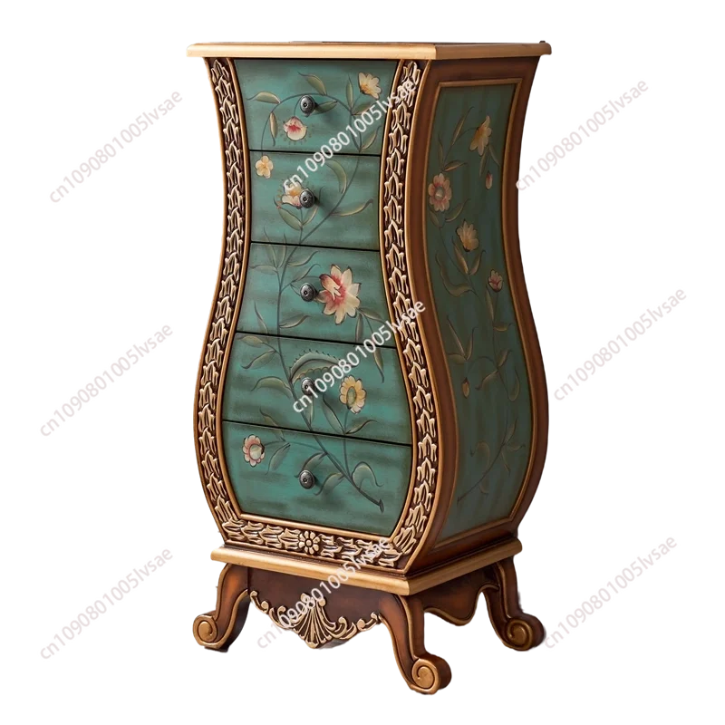 

456 entrance chest cabinet solid wood vase decorative cabinet storage finishing side cabinet retro