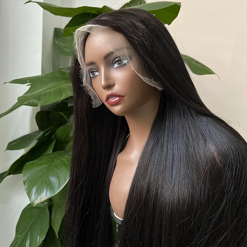 Peruca frontal de renda HD reta para mulheres, perucas de cabelo humano, duplo desenhado, densidade de 250%, 13x6, 13x6