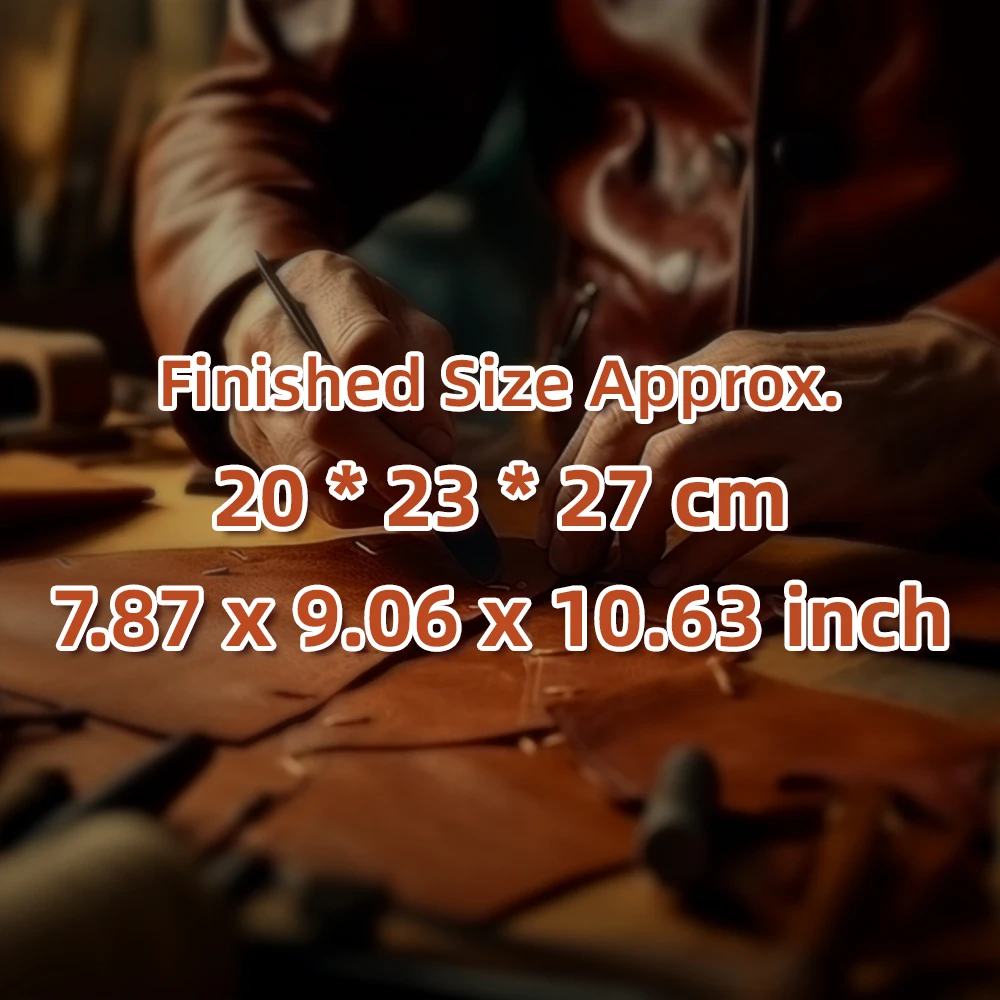 DIY Bucket Bag Sewing Patterns, Making Leather Large-Capacity Ladies' Hand Bag Kraft Paper Templates - view 3