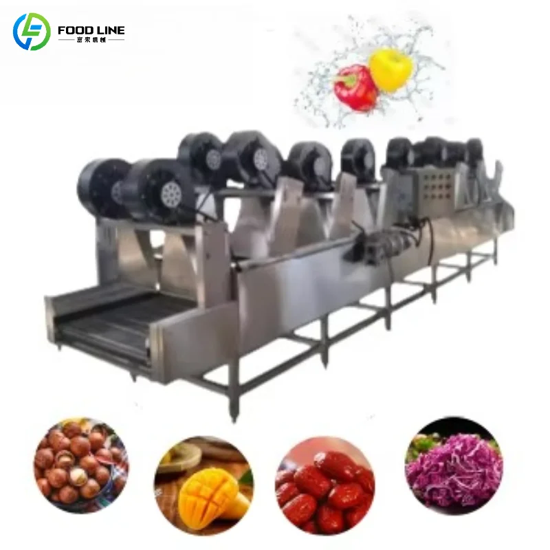 Customized Fruit and Vegetable Drying Conveyor Belt with Air Blower Stainless Steel Commercial Processing Device
