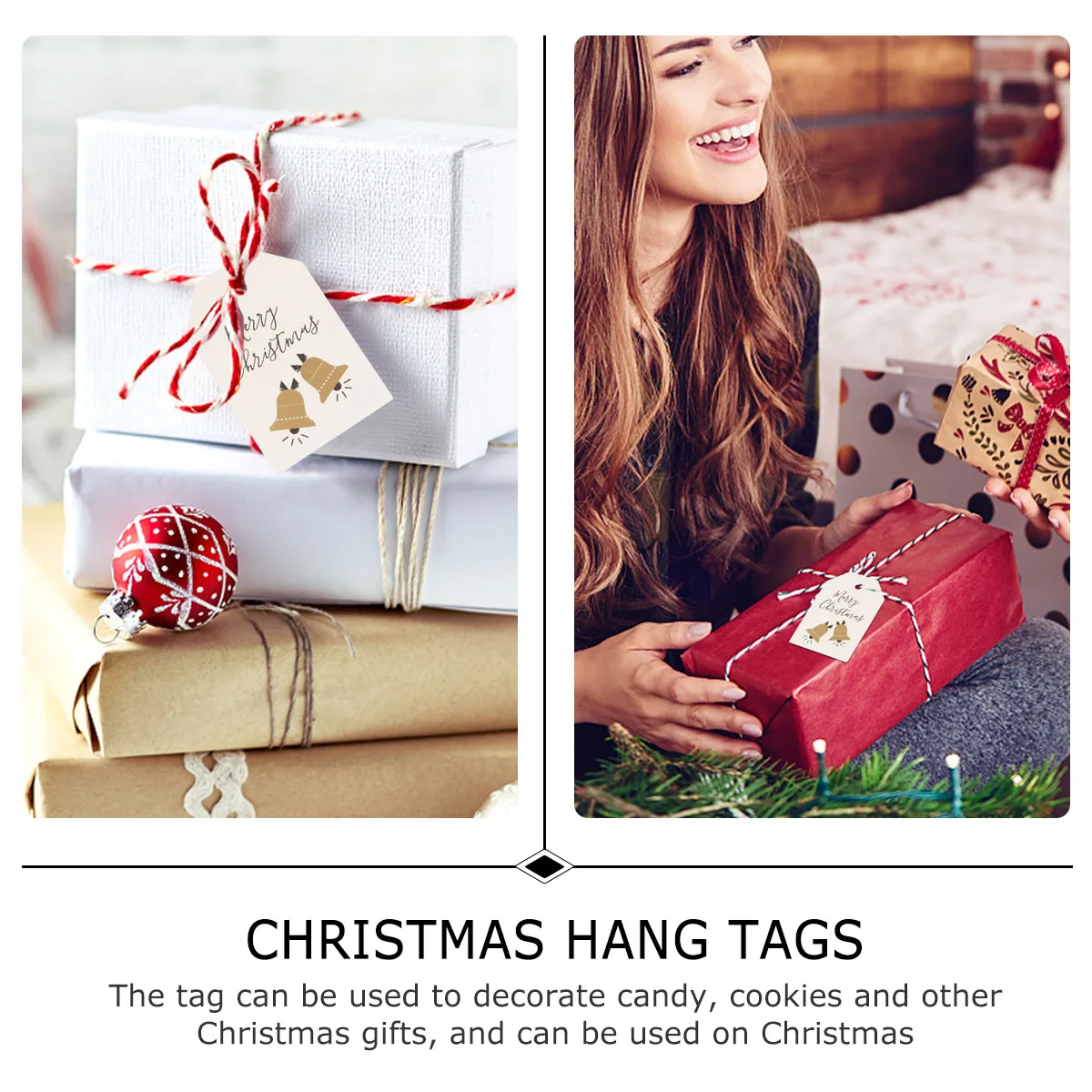 

100 Pcs Christmas Bookmark Card Labels for Gifts Cardstock Bookmarks Paper Jam