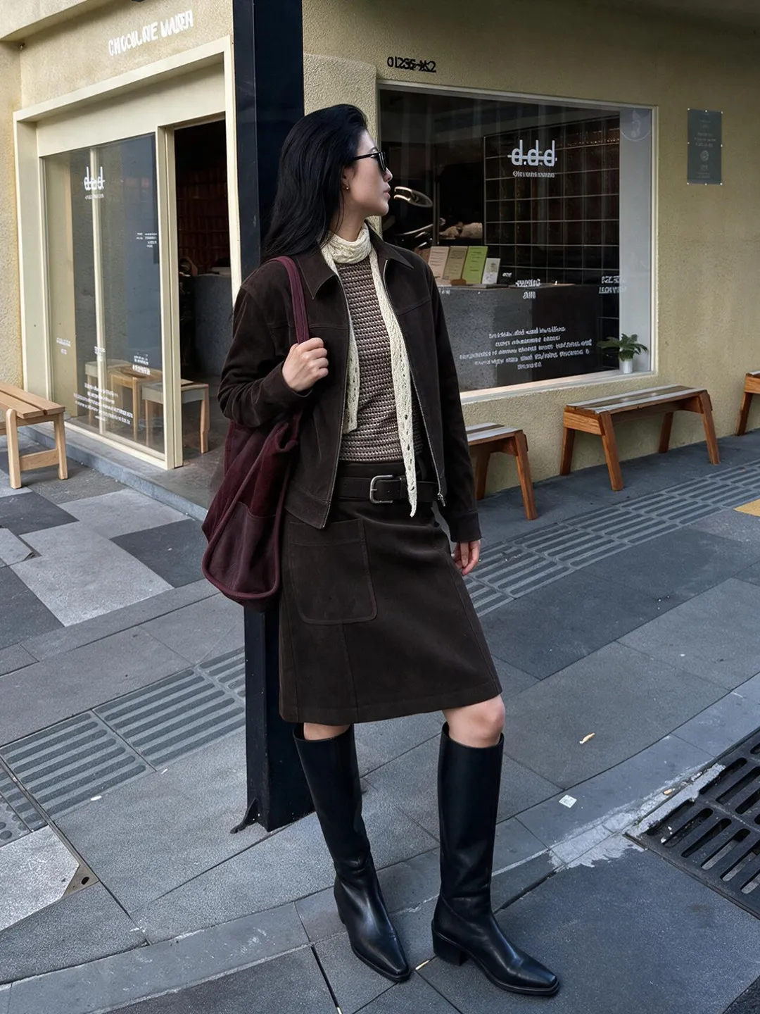 Retro British Style Suede Jacket And  Skirt Set Women's Fashion Autumn 2026 High-End Short Coat Half Skirt Two-Piece Set