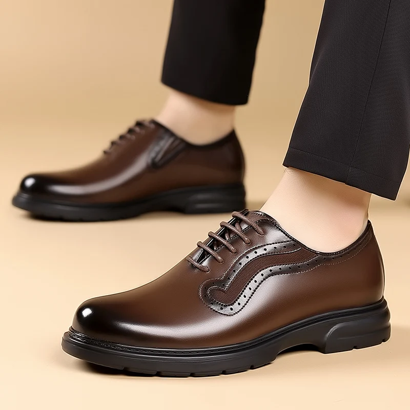 

High Quality Men's Leather Shoes Italian High Quality Brogue Leather Shoes Luxury Formal Wedding Shoes