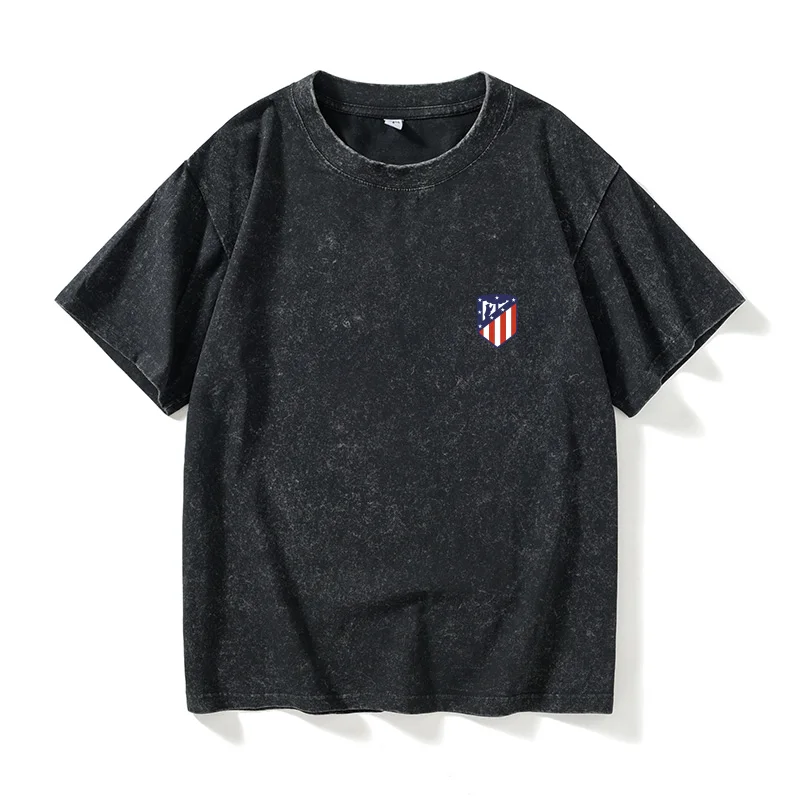 

izman Atletico Madrid Saul Oblak Sports T-irt ort Sve round Ne ex Cotton Sweat Absorbent Summer Faion Tee