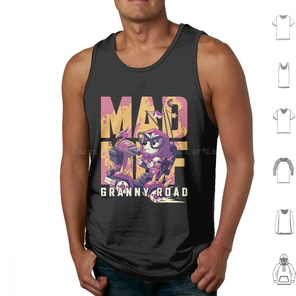 Mad Muf: Granny Road Muffin Heeler, Perro australiano, Bingo, Bandido, Chilli Camisetas sin mangas Estampado Algodón Mad Muf Granny Road