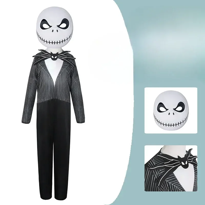 2024 New The Nightmare Before Christmas Jack Cos Suit Skeleton Jack Halloween Cosplay Stage Costume Party Performance Costume