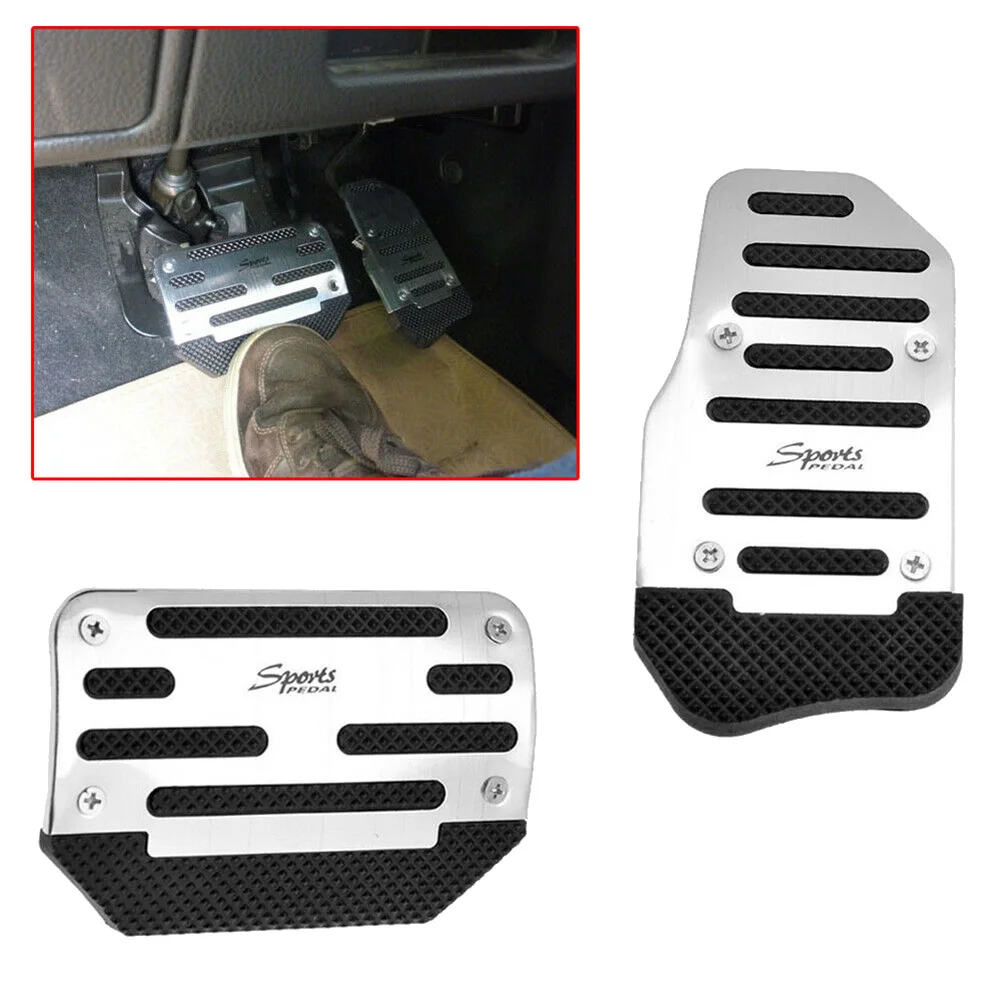 2Pcs Gas Accelerator Pedal and Brake Pedal Cover Foot Pad Non-Slip for Universal Automatic Transmission