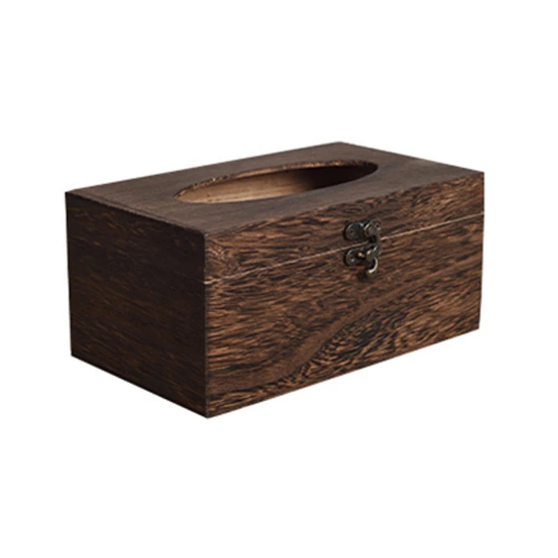 HOT SALE Retro Style Wooden Tissue Box,Paper Napkin Holder Case Wood Bathroom Facial Tissue Box For Bathroom Bedroom