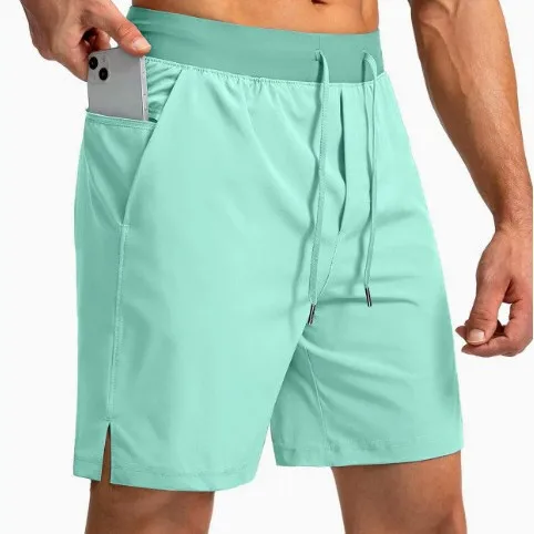 Mens Ice Silk Cooling Shorts Quick Dry Workout Running Fitness with Zipper Pockets Athletic Gym Loose Breathable Summer Shorts