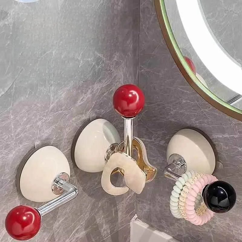 Bathroom Hair Accessories Suction Cup Hook Hair Ties Elastic Bands Storage Rack Hair Bands Jewelry Storage Organizer