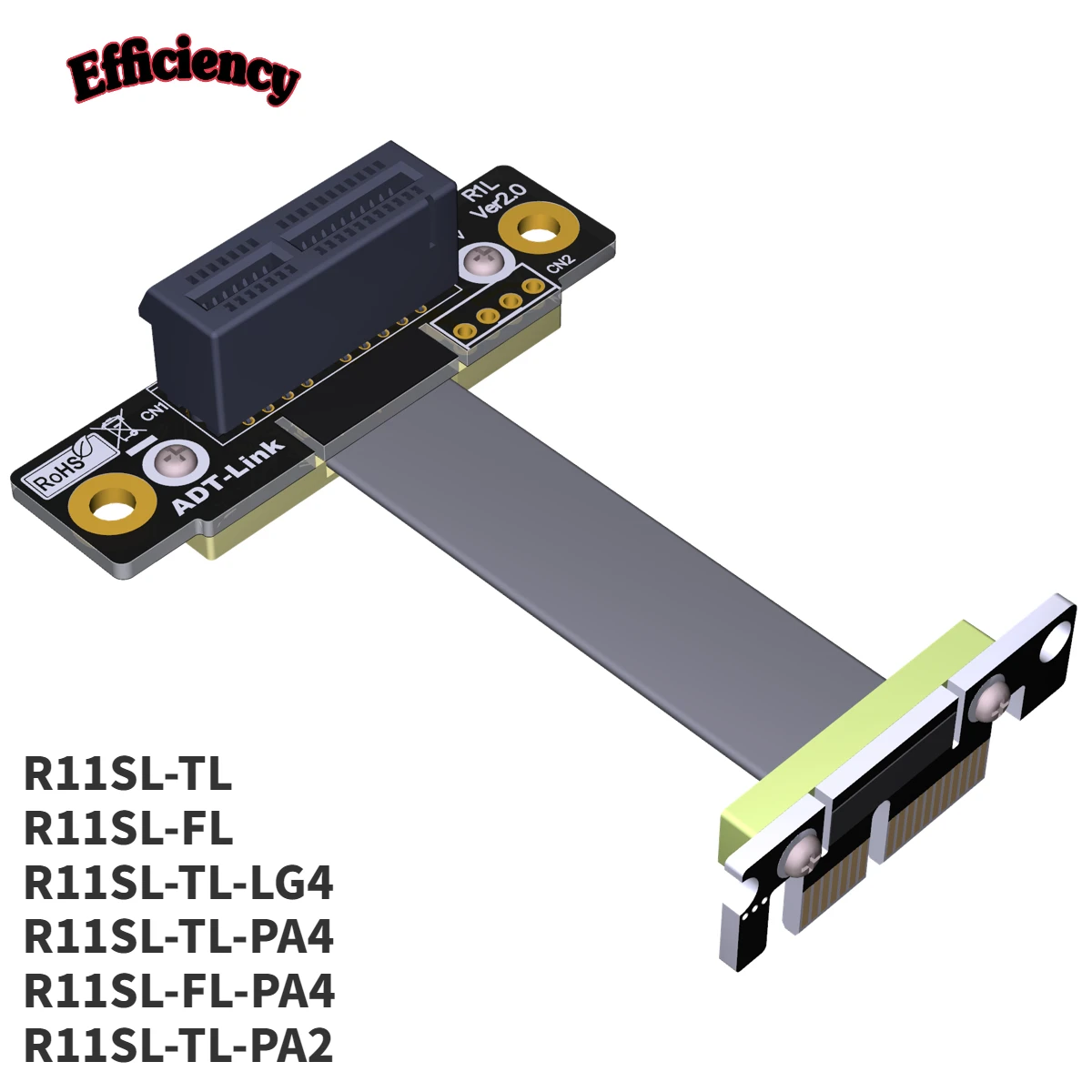 

Custom ADT Sound Card Extension Double Right Angle 90 Degree Anti-interference Without Power Supply PCI-E3.0x1 Wireless Card ADT