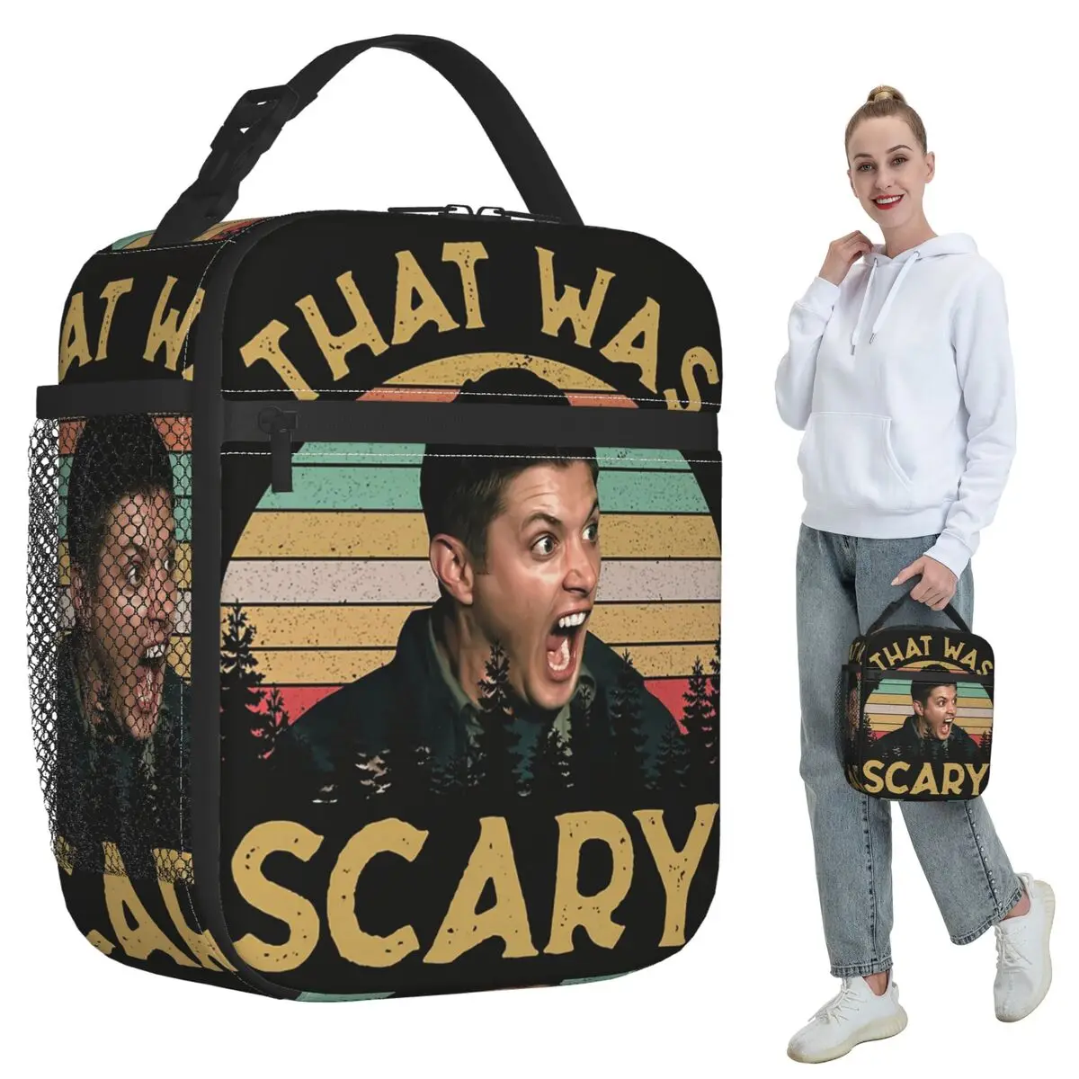 Jensen Ackles Dean Winchester Supernatural That Was Scary Insulated Lunch Bag Cooler Thermal Food Box Tote Leakproof Lunch