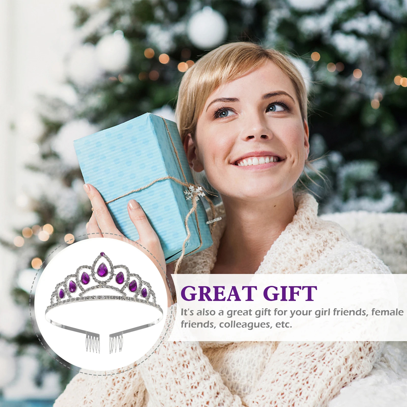 

Charming Wedding Bridal Crown Headband Tiara Crystal Rhinestone Small Comb Hairpiece for Prom Engagement Crown Headband