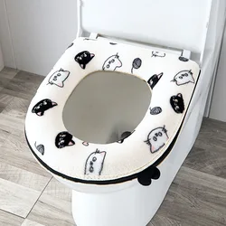 Cojín de asiento de inodoro Universal para Otoño Invierno mantén cálido estilo lindo más terciopelo grueso no frío nalgas cubierta de asiento de inodoro