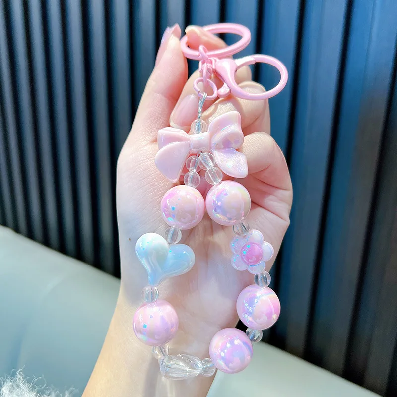 Fresh Color Mobile Phone Lanyard Wrist Strap Women\'S Hand-Held Chain Short Anti-Lost Cell Phone Case Cute Lanyard Key Pendant