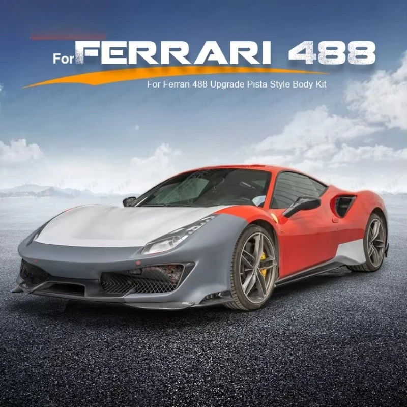Exterior Tuning 488 P Style Conversion Body Kit for 488 2015-2020 Modified P Style Dry Carbon Auto Parts Car Mod