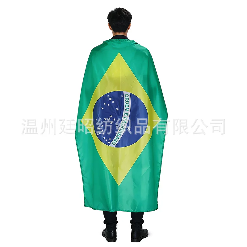（TIKI FLAG）90x150cm Brazil shawl flag Polyester Brazil Shoulder FLAG Super Poly football 3x5 Feet Brasil Flags