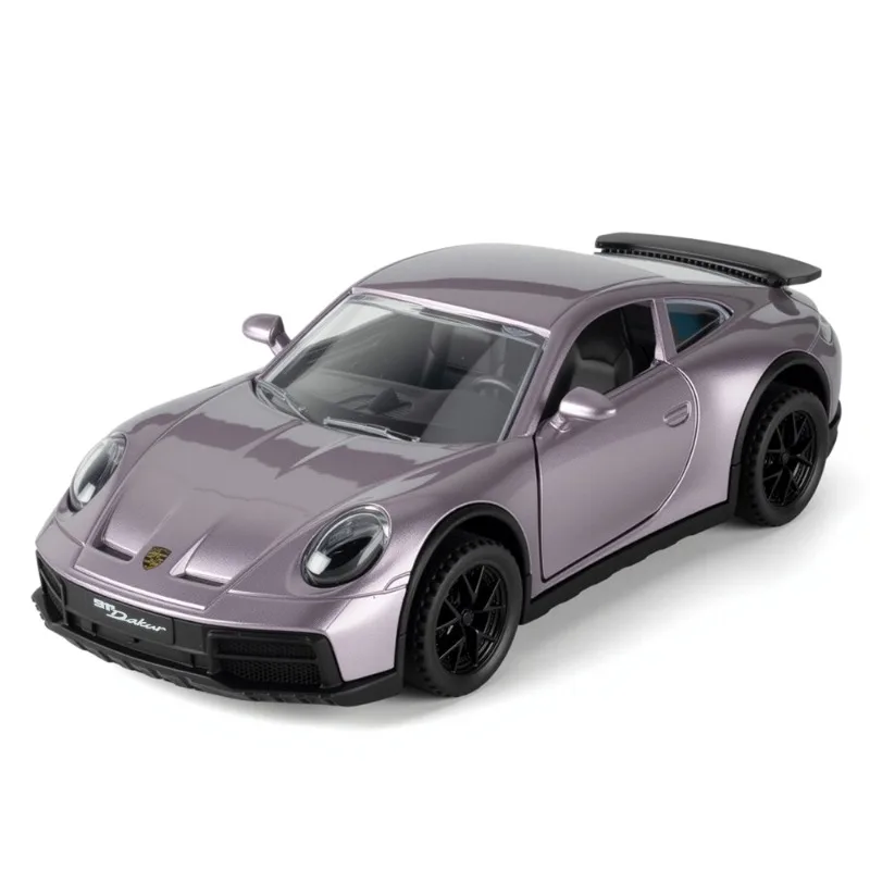 Diecast 1/32 Porsche 911 Supercar Model Sound Light Pullback Children Boy Alloy Toy Vehicle Birthday Gift Collection Miniature