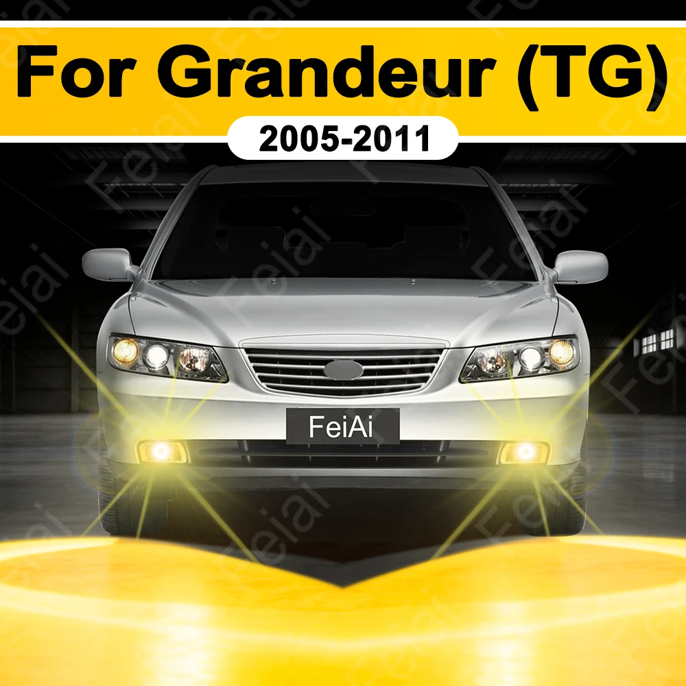 H3 LED Fog Light Bulb For Hyundai Grandeur TG Tuning Accessories 2005 2006 2007 2008  2009 2010 2011 Grandeur Fog Lamp Yellow