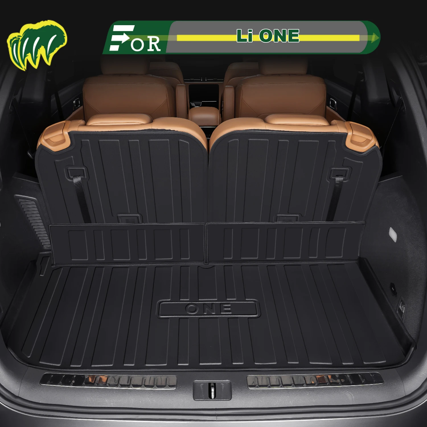 

For Li ONE 2019-2025 TPE Custom Fit Car Trunk Mat All Season Cargo Mat 3D Shaped Trunk Liner Chair-back Protection Mat