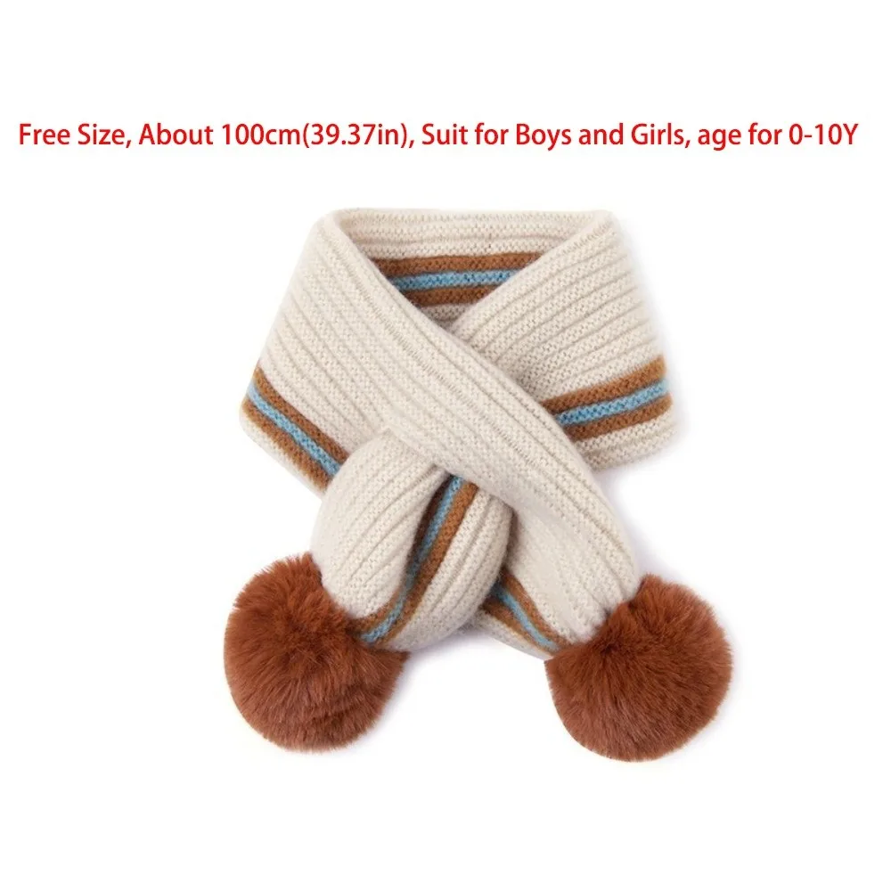 New Windproof Neck Warmer Coldproof Knitted Knitted Scarf Pompom Warm Neckerchief Outdoor Sports