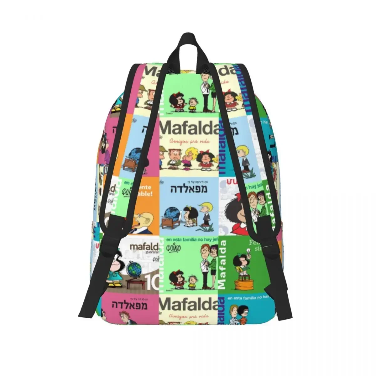 Anime Plaid Mafalda for Teens Student School Bookbag Daypack Middle High College Hiking