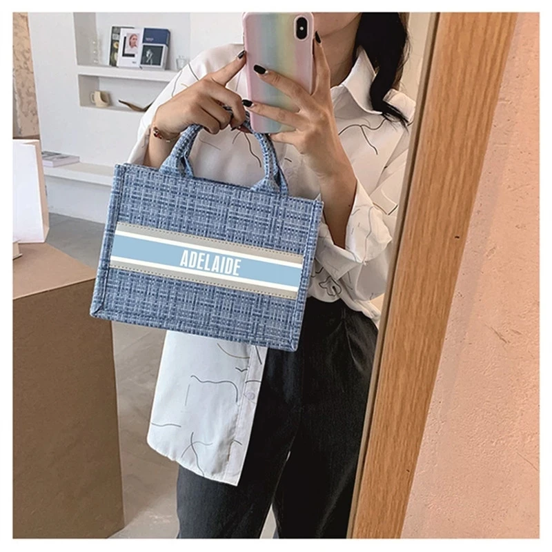 Custom Name Monogrammed New Fashion Large Mini Book Totes for Women High Quality Brand Luxury Handbags Lady Purse Shopping Bags