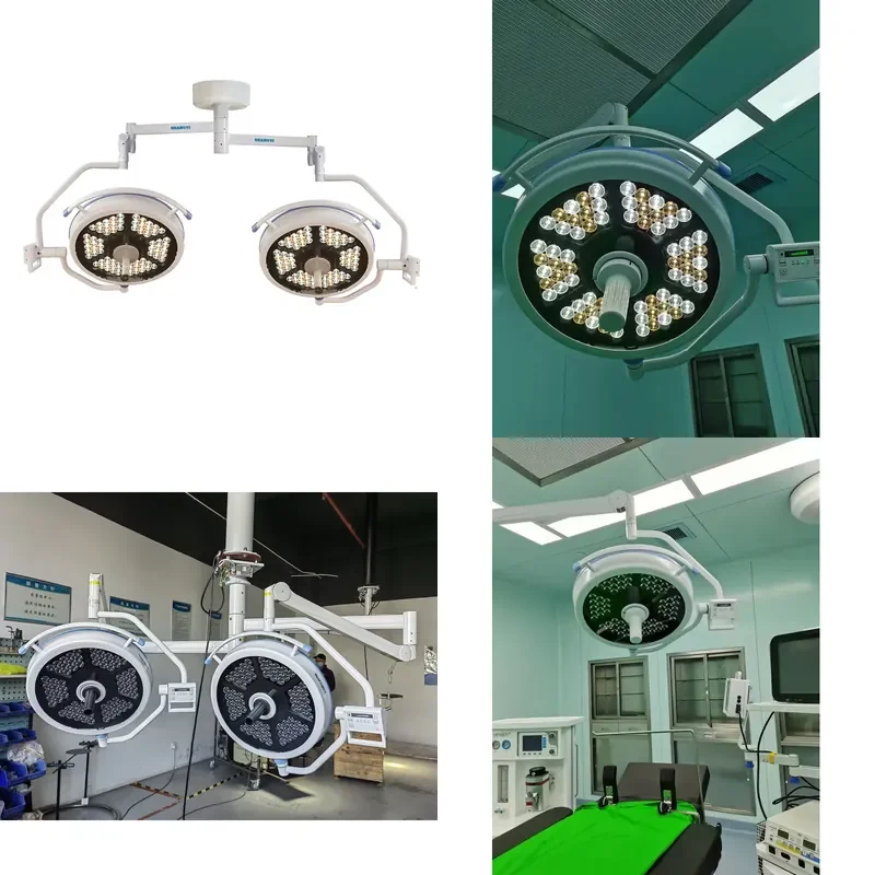 Double Dome LED Shadowless Surgical Light for Hospital Wards Ceiling Mounted Operating Room Lamp