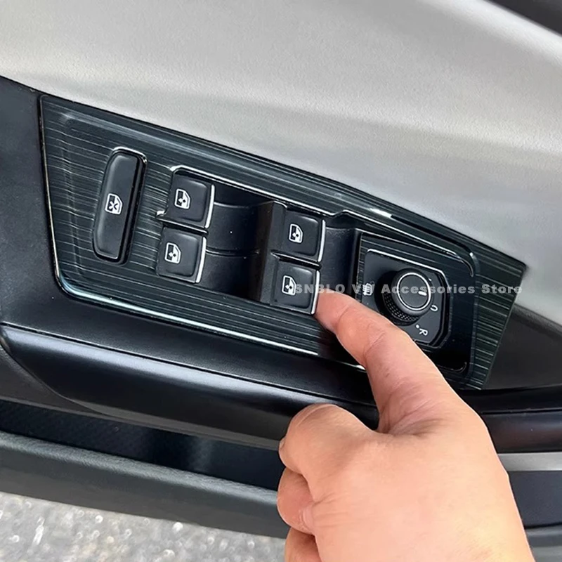 Car Window Switch Control Panel Covers Trim for VW T-ROC Interior Accessories 2018 2019 2020 2021 2022-2025 for Left Hand Drive