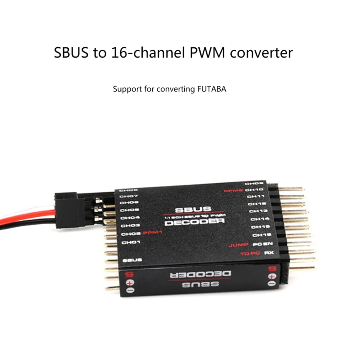 SBUS para 16CH PWM Conversor para Futaba Laranja Frsky, Suporta Decodificadores, Suporte PPM em Dois Sentidos, Decodificador