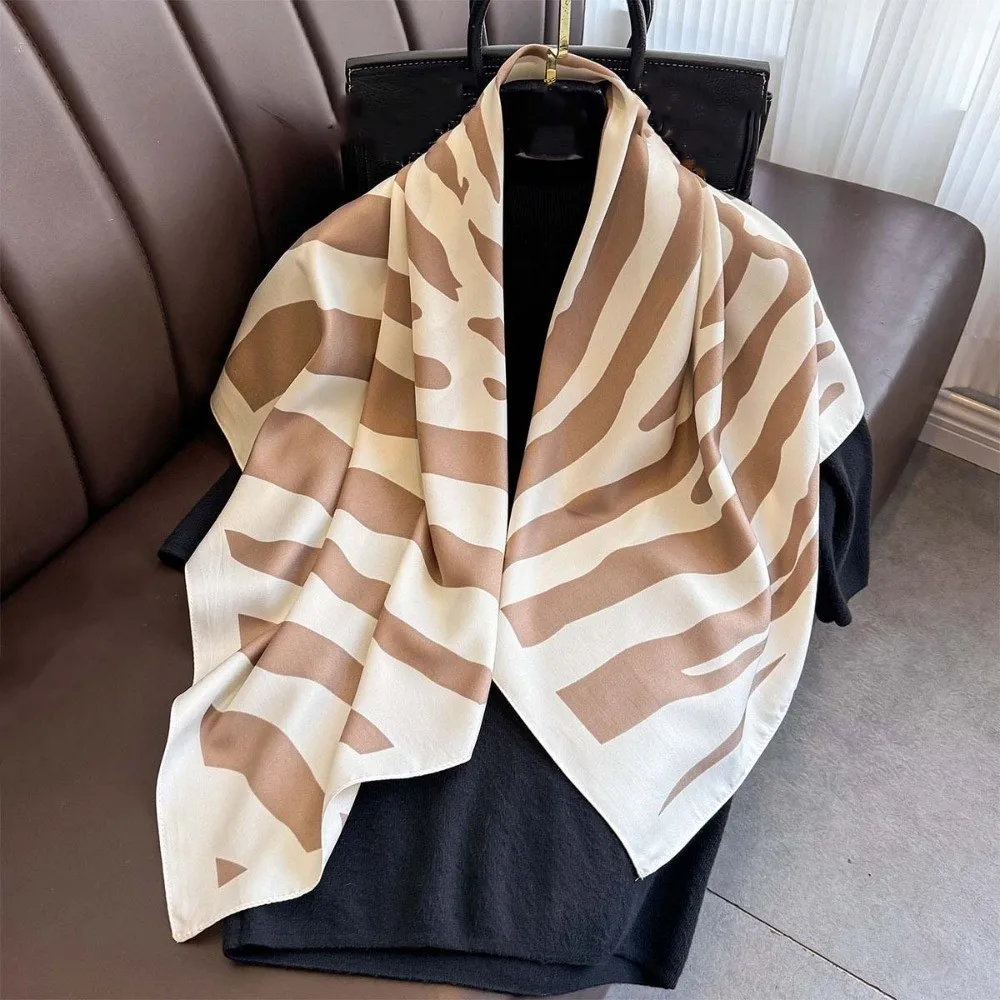 

Patterned Shawl 90 CM Square Scarf Breathable Sunscreen Stripes Square Headscarf Hair Band Headband Printed Silk Scarf Outdoor