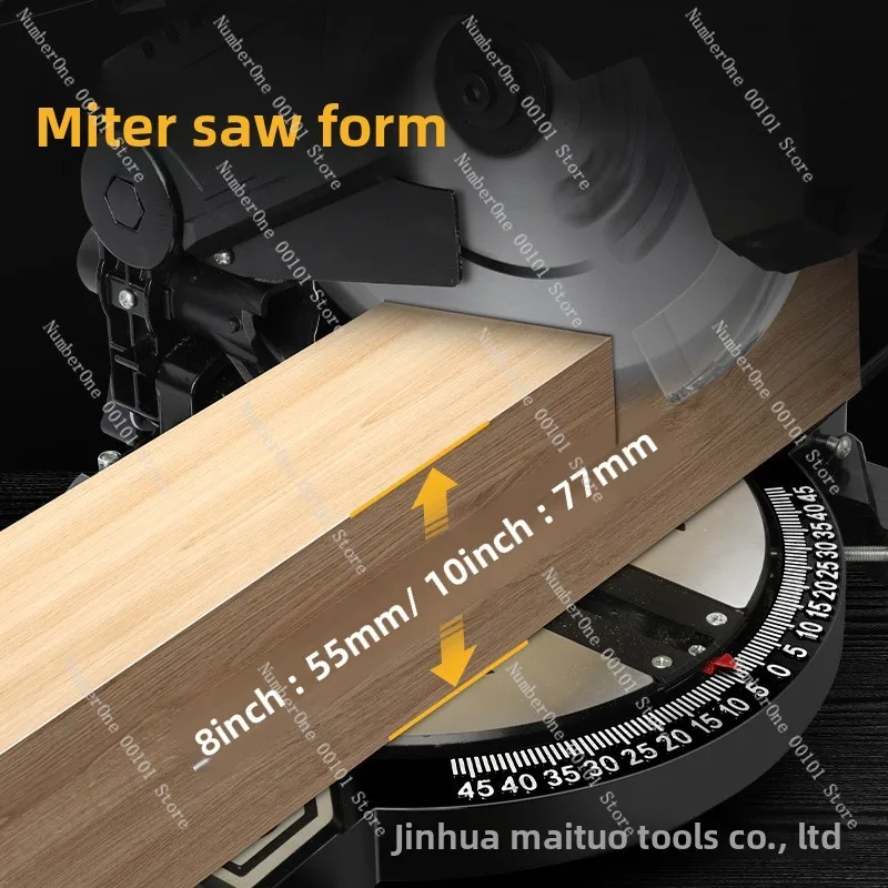 220V 1400W Multifunctional Woodworking Table Saw, High Precision Saw for Wood & Aluminum Profile Cutting