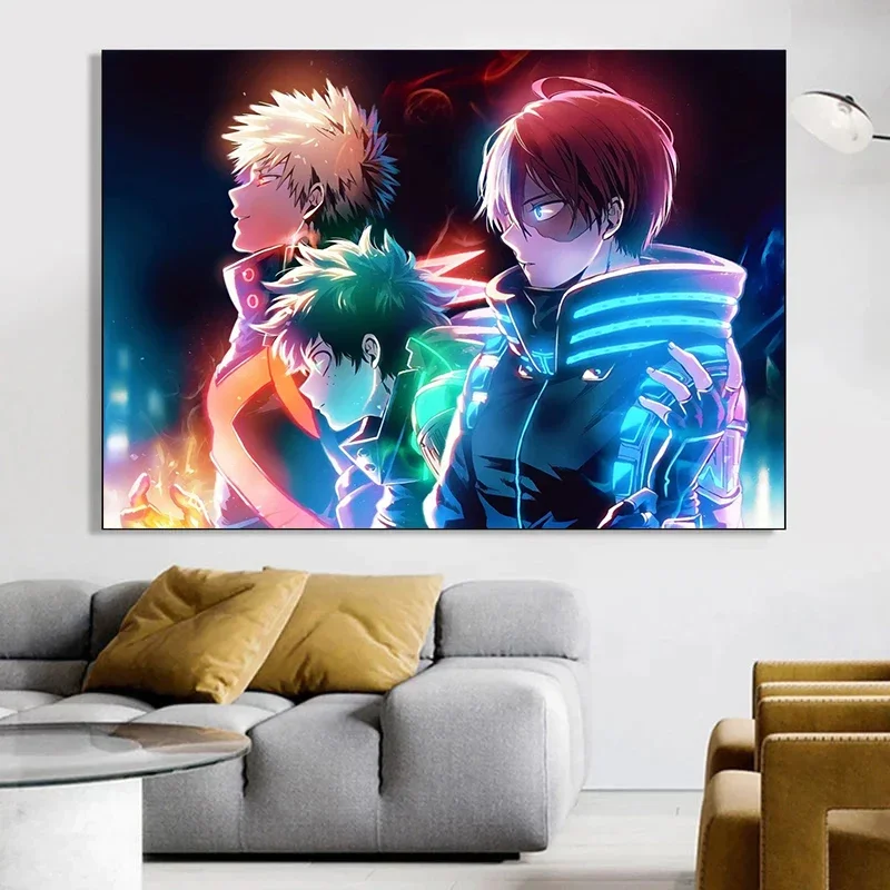 My Hero Academia Poster Japanese Anime Midoriya Izuku Canvas Painting Comics Wall Art Print Picture for Bedroom Home Decor