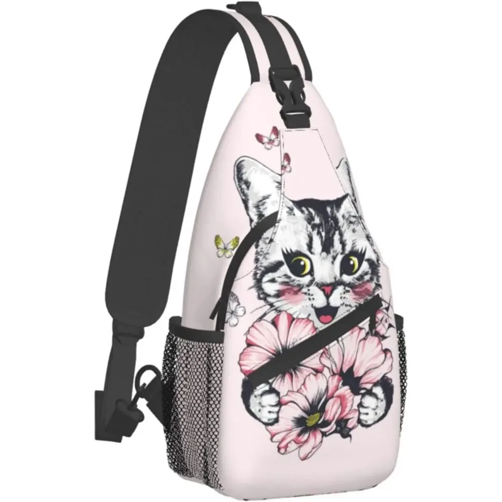 

Cat Sling Bag for Women Crossbody Backpack Travel Shoulder Hiking Bags Waterproof Daypack for Beach Outdoor Camping