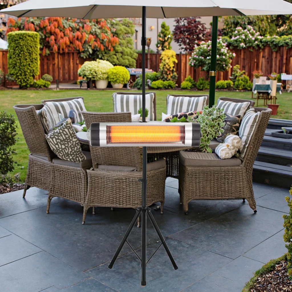 تسخين سريع 2000 وات/2500 وات/3000 وات دعامة قابلة للتعديل أنبوب كوارتز سخان مثبت على الحائط لاستخدام الحديقة الخارجية #4