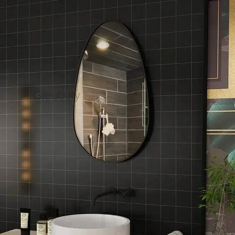 Make Wall Mirror Irregular Hanging Up Bathroom Vanity Smart Vanity Mirror Led Light Miroir Salle De Bain Room Decoration Items