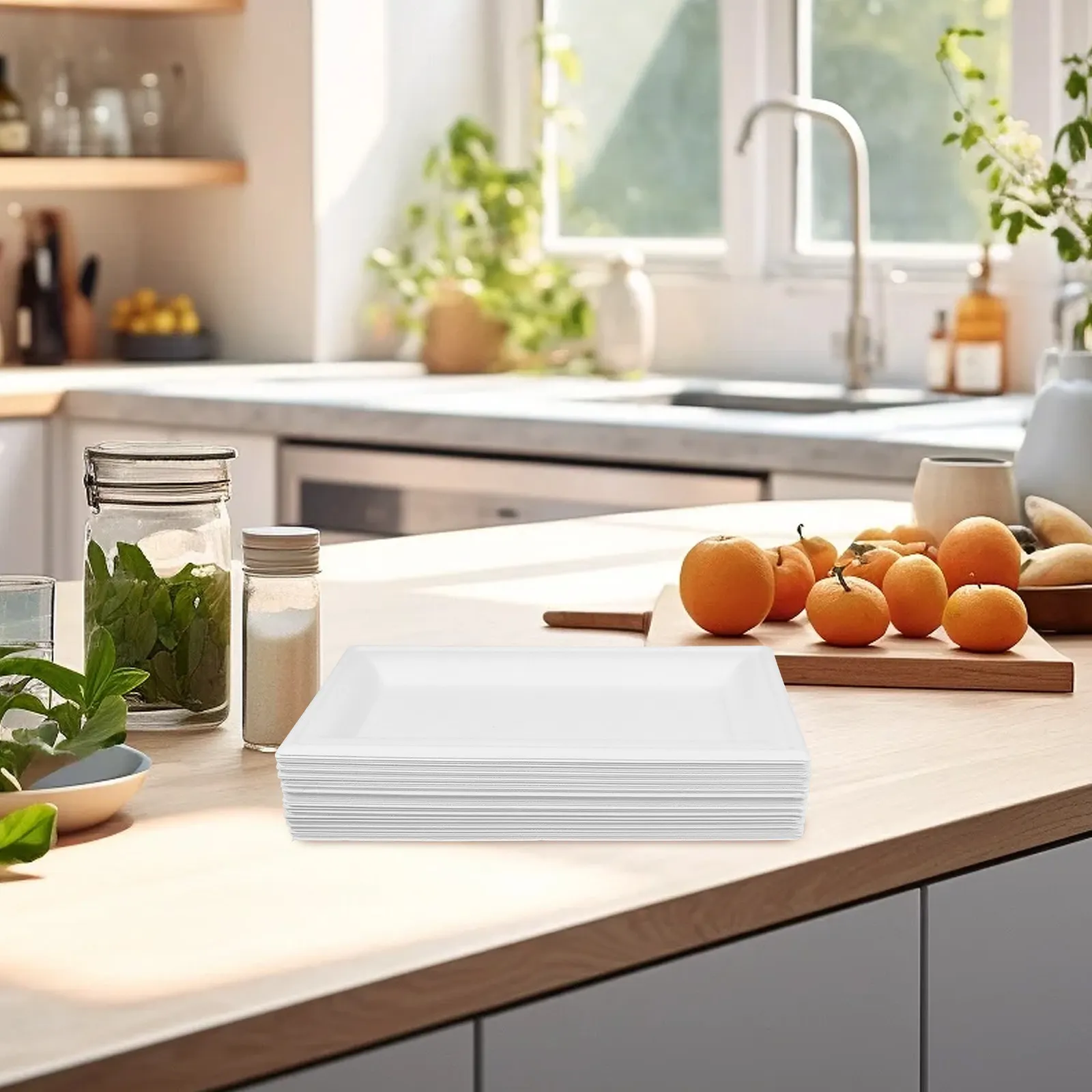 

50 шт. прочных одноразовых бумажных тарелок, пригодных для микроволновой печи, для горячей и холодной еды, торта, десерта, для вечеринок, свадеб, детских праздников