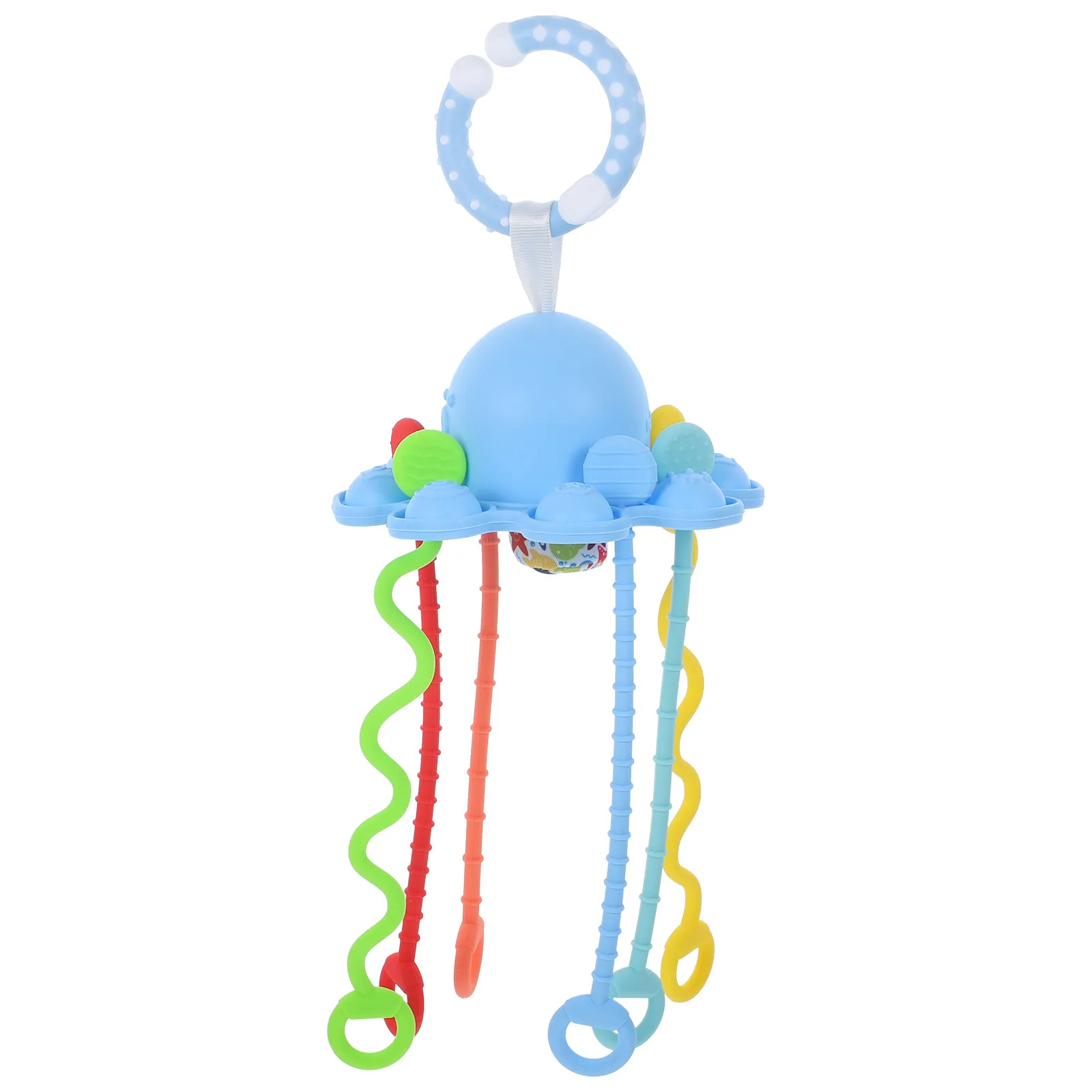 Octopus Silicone Baby Sensory Pull String Infant Learning Car Seat Crib Hanging Development Fine Motor Skills Car Seat Toys