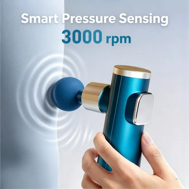 Metal Mini Massage Gun, Powerful Brushless Motor Deep Tissue Massager for Portable Muscle Relaxation