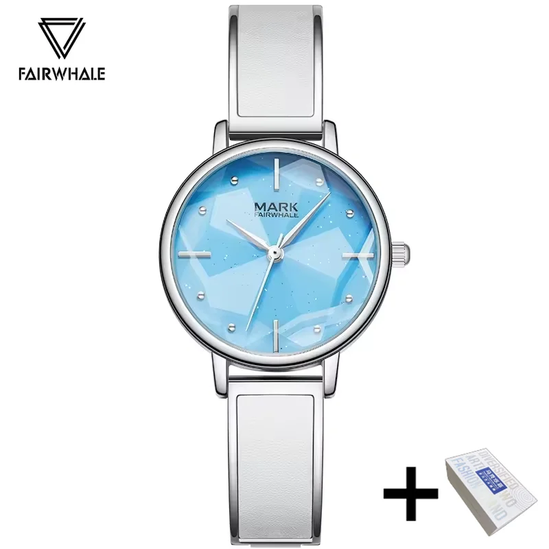 Mark Fairwhale Dress Blue Watch For Women Fashion Quartz Bracelet Lady Luxury Stainless Steel Wristwatch Girl 2026 New