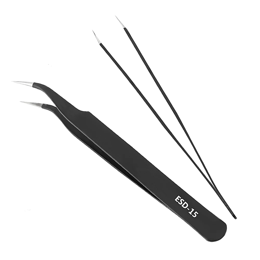 Set di pinzette di precisione per gioielli per orologi elettronica per telefoni cellulari pinzette per riparazioni industriali antistatiche 6 pz/set