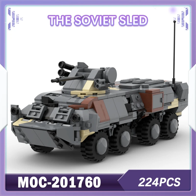 

MOC-201760 Military War Series Ukrainian BTR-3 Armored Personnel Car Building Block Model Brick Set Creative Gifts 224PCS
