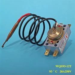 WQS93-12T Thermostat 20A Manual Reset Electric Water Heater 4plug Temperature Limiter Control Switch With with 93℃ Probe