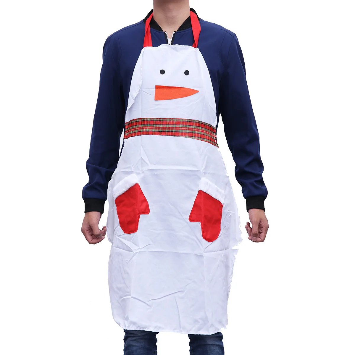 

Snowman Apron Cover LED Decorations Aprons Store Xmas Adult Home