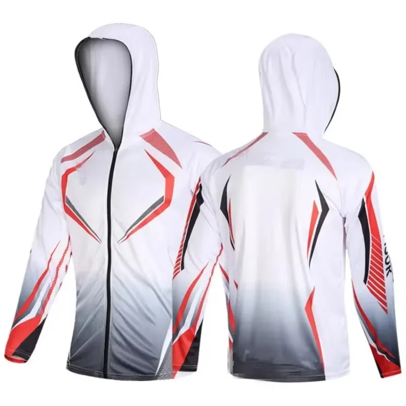 الصيف الرجال طويلة الأكمام الشمس حماية هوديي قمصان الصيد Camisa دي Pesca أداء الصيد خفيفة الوزن الفانيلة ملابس الصيد