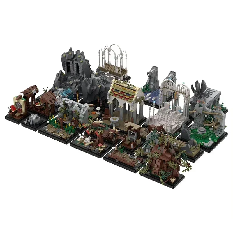 แหวนภาพยนตร์รุ่น Moc อาคารอิฐ MINI ประตูของมิตรภาพเทคโนโลยี Modular Blocks ของขวัญของเล่นคริสต์มาส DIY ชุดประกอบ