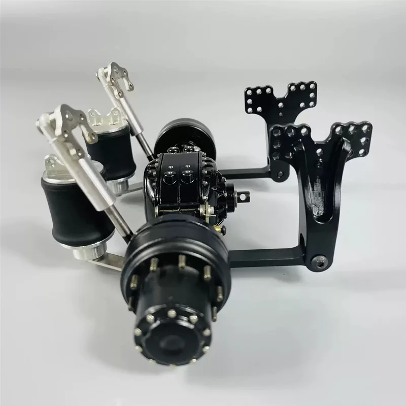 Fury Bear 1/14 Cabeça de arrasto Cabeça de lama Acessórios modificados Simulação Ponte única Sistema de suspensão de airbag duplo para Tamiya Lesu