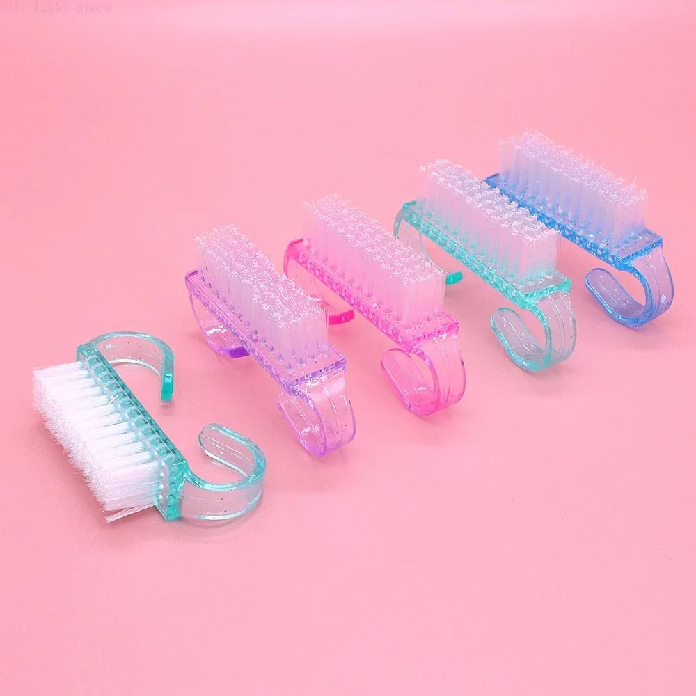 1-60Pcs Acrylic Nail Art Brushes 4 Colors Manicure Tool Set Soft Dust Removal Plastic Cleaning Brushes For Powder Dust Cleaning