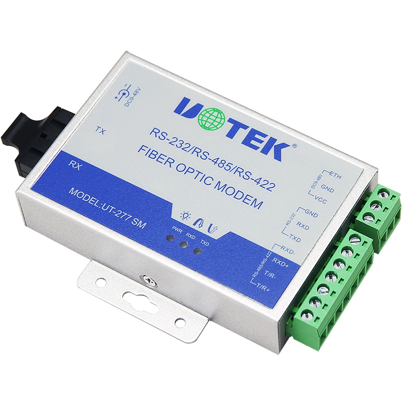 Imagem -04 - Conversor de Modem Transceptor de Fibra Óptica sc st fc Rs232 Rs485 Rs-485 Rs-422 para Fibra Óptica Ut-277 Pcs